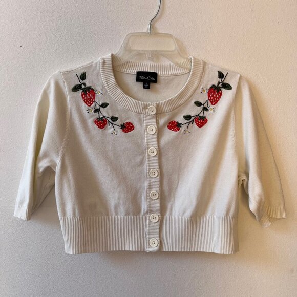 Retro Chic by Torrid Cottagecore Strawberry Cropped Cardigan Sweater Size 0 - Picture 13 of 16